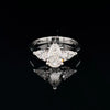 3.47 CT-3 Stone-Lab Diamond-Pear-18KT - WG-Ring-737590371