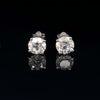 3.00 CT-Classic-Lab Diamond-Round-18KT - White Gold-Stud Earrings