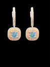 2.92 CT-Fancy Color-Lab Diamond-Cushion-18KT - W/P G-Earrings-642476407 / 640443849
